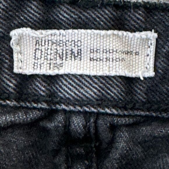 Zara TRF Authentic Denim Black Distressed Cutoff Shorts High Waist Sz 25 - Picture 4 of 7